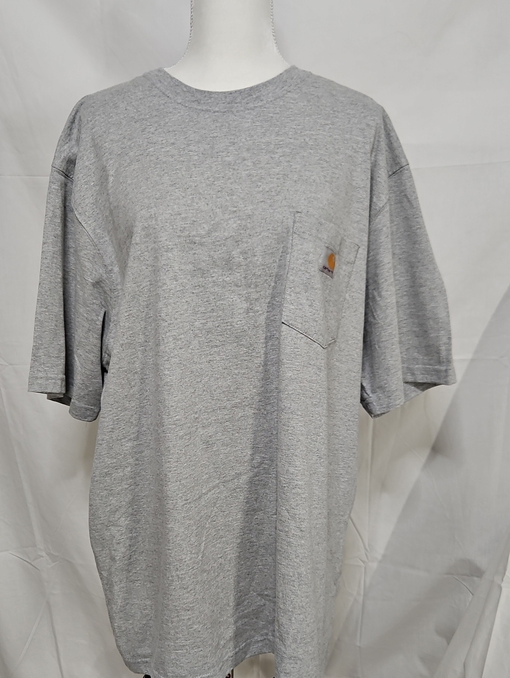 Carhartt Men's Light Gray Pocket Tee with Logo Patch